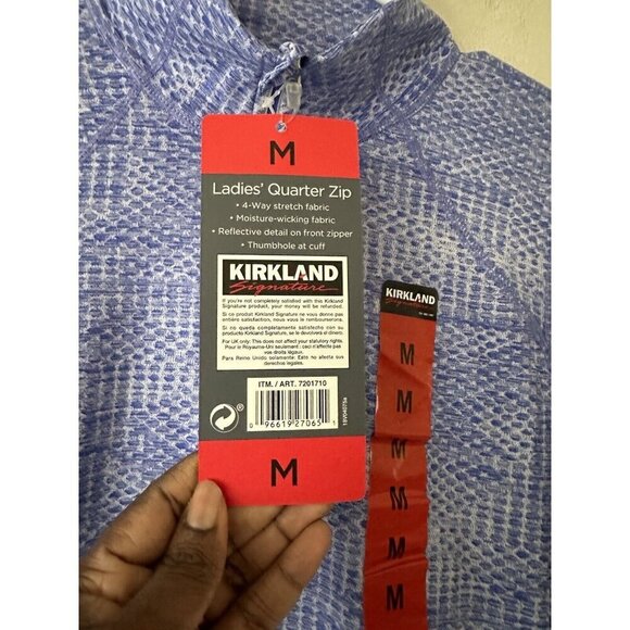 Kirkland Active Pullover Women M Thumbhole Quarter Zip Sweatshirt Purple - Picture 5 of 10